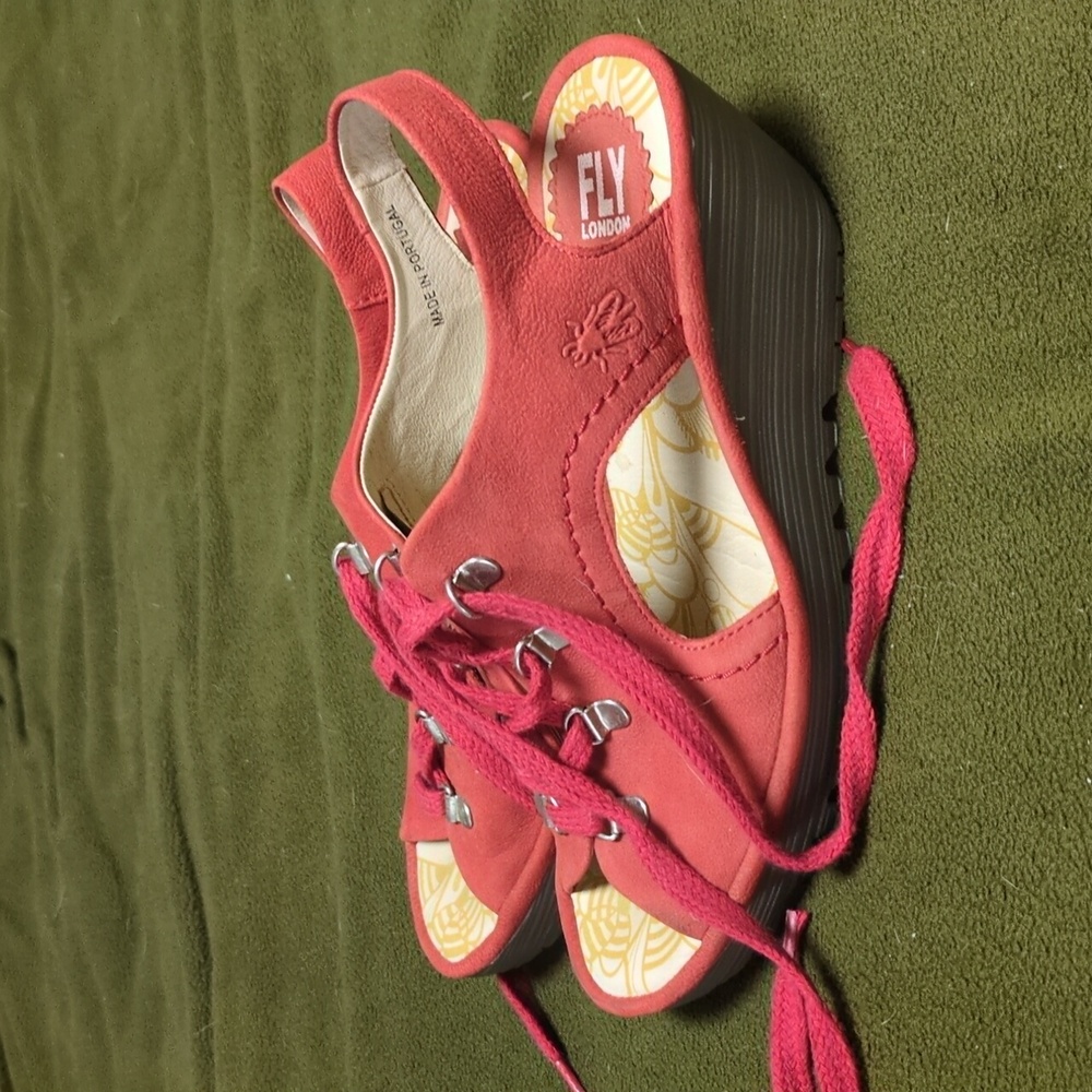 Fly London Women's Terracotta Lace-Up Sandals - Picture 2 of 4